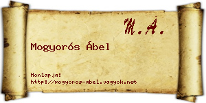 Mogyorós Ábel névjegykártya